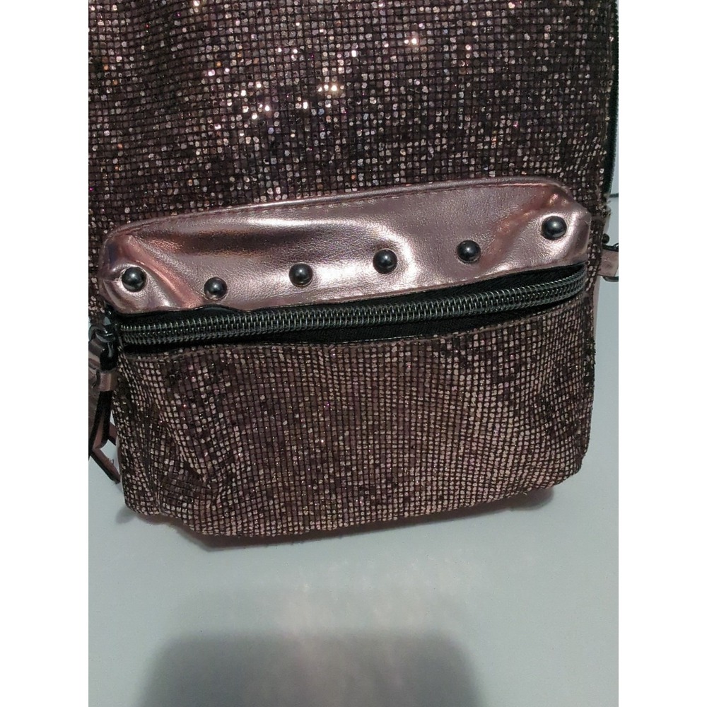 Victoria Secret Sparkly Pink Mini Backpack Sequins Metallic Pink Party City club - Picture 3 of 16